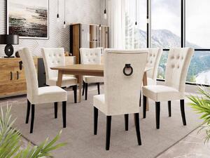 Mirjan24 Rozkladací stôl 140x80 so 6 stoličkami ST67, Farby: natura, Farby: čierny, Potah: Magic Velvet 2250 5903211163784