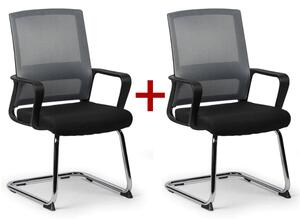 Konferenčná stolička LOW 1+1 ZADARMO, sivá