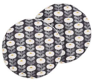 Sada 2 záhradných vankúšov sivá polyester geometrický vzor ⌀ 40 cm moderný štýl vonkajšie dekorácie vodoodolné