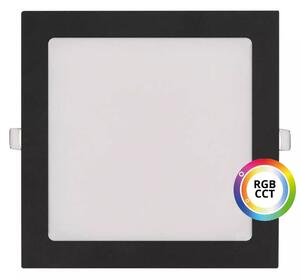 Čierny vstavaný LED panel hranatý 225 x 225mm 27W 24V RGB+CCT – LED panely > Vstavané LED panely do sadrokartónu