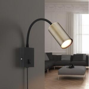 Globo 57911WM - Flexibilná nástenná lampa ROBBY 1xGU10/25W/230V čierna/mosadz