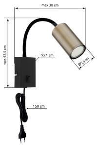 Globo 57911WM - Flexibilná nástenná lampa ROBBY 1xGU10/25W/230V čierna/mosadz