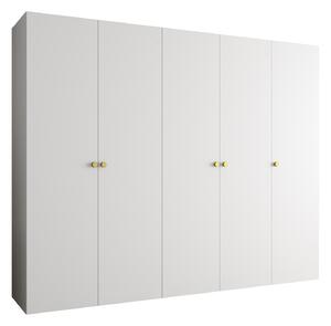 NovýNábytok.sk Šatníková skriňa 250 cm Parna 1 (biela + zlatá). Vlastná spoľahlivá doprava až k Vám domov. 1125892