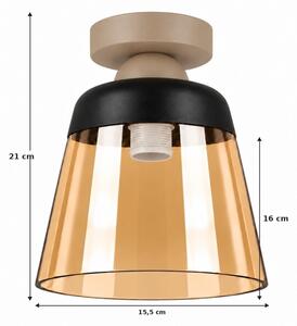BRILAGI-LED Stropné svietidlo R GLASS 1xE27/60W/230V pr.15,5cm béžová/dymová béžová