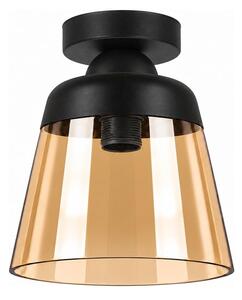 BRILAGI-LED Stropné svietidlo R GLASS 1xE27/60W/230V pr. 15,5cm čierna/dymová béžová