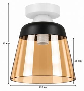 BRILAGI-LED Stropné svietidlo R GLASS 1xE27/60W/230V pr. 15,5 cm biela/dymová béžová