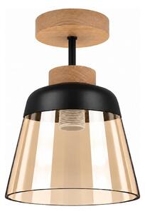 BRILAGI-LED Prisadený luster R GLASS 1xE27/60W/230V pr. 15,5cm dub/dymová béžová