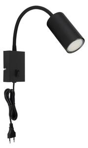 Globo 57911WB - Flexibilná nástenná lampa ROBBY 1xGU10/25W/230V čierna