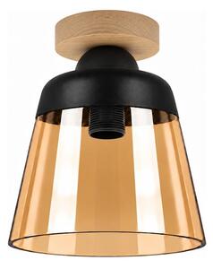 BRILAGI-LED Stropné svietidlo R GLASS 1xE27/60W/230V pr. 15,5cm dub/dymová béžová