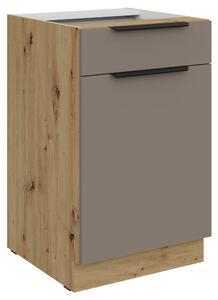 Kondela Dolná kuchynská skrinka Frisbo 50 D 1F 1S BB - sandgrau / dub artisan