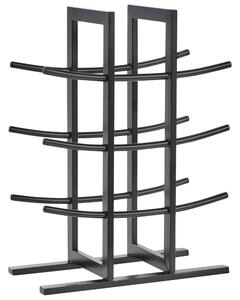Stojan na víno čierny železo kov 40 x 30 x 15 cm na fľaše moderný štýl kuchyňa dekorácie