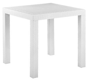 Záhradný jedálenský stôl biely plastový 80 x 80 cm štvorcový pre 4 osoby vonkajší nábytok minimalistický dizajn