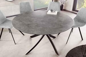 Okrúhly jedálenský keramický stôl Halia 120 cm antracitový