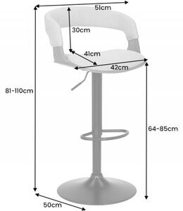 Dizajnová barová otočná stolička Uriela jaseň / béžová