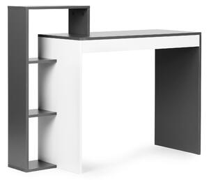 ModernHome CHDK07 Počítačový stôl so štyrmi policami 110 x 40 cm, šedobiely
