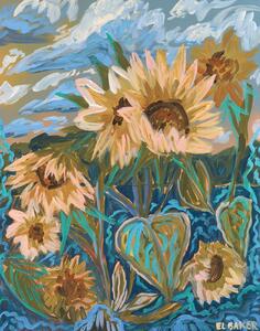 Ilustrácia Summer Sunflowers, Eleanor Baker, (30 x 40 cm)