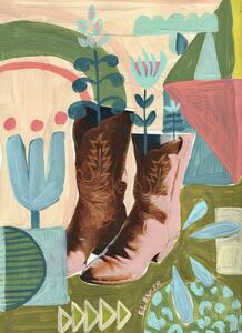 Ilustrácia Blooming boots, Eleanor Baker, (30 x 40 cm)