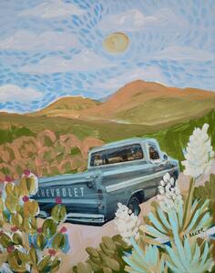 Ilustrácia Chevrolet on the road, Eleanor Baker, (30 x 40 cm)