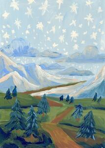 Ilustrácia Snowing stars, Eleanor Baker, (30 x 40 cm)