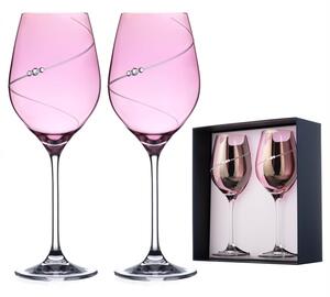 Diamante poháre na biele víno Silhouette City Pink s kryštálmi Swarovski 360 ml 2KS