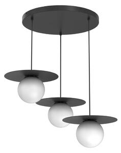 Luster na lanku FLAT 3xE27/15W/230V čierny