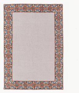 Ručne všívaný vlnený koberec's nízkym vlasom Myla Floral Frame