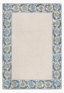 Ručne všívaný vlnený koberec's nízkym vlasom Myla Floral Frame