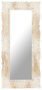 Zrkadlo biele 110x50 cm masívne mangovníkové drevo