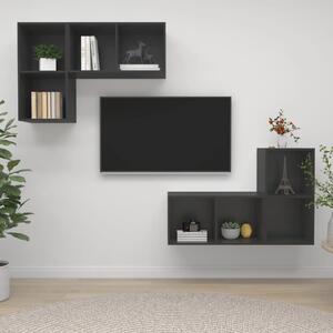 Nástenné TV skrinky 4 ks sivé drevotrieska