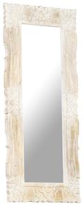 Zrkadlo biele 110x50 cm masívne mangovníkové drevo