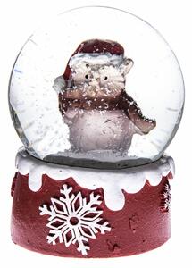 Vianočné snežítko Sova červená, 6,5 x 8,5 cm
