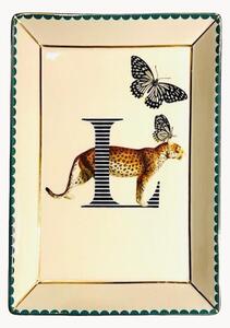 Dekoračný podnos z jemného kostného porcelánu Leopard