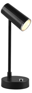 Lesklá čierna LED stolová lampa so stmievačom (výška 28 cm) Lenny – Trio