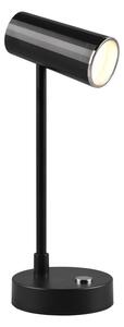 Lesklá čierna LED stolová lampa so stmievačom (výška 28 cm) Lenny – Trio