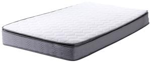 Vreckový pružinový matrac biela sivá tkanina polyester pamäťová pena 90 x 200 cm tvrdý spálňa