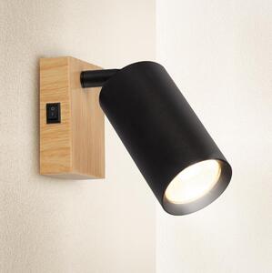 Brilagi - Nástenné bodové svietidlo SELE 1xGU10/30W/230V čierne/dekor dubu