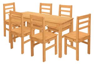 Jedálenský stôl 11164V + 6 stoličiek 1221V TORINO vosk