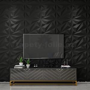 Obkladové panely 3D PVC 11137, rozmer 500 x 500 mm, Iceberg black, IMPOL TRADE