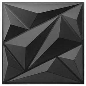 Obkladové panely 3D PVC 11137, rozmer 500 x 500 mm, Iceberg black, IMPOL TRADE