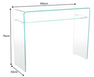 Dizajnová konzola Phantom 100 cm sklo