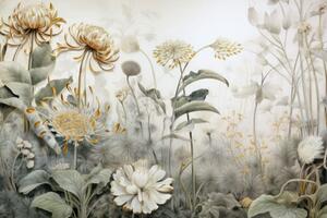 Samolepiaca tapeta kvety zahalené prírodou