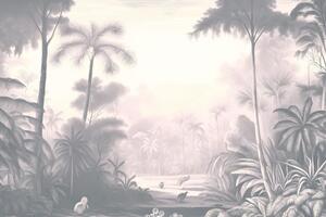 Tapeta zahmlená tropická krajina