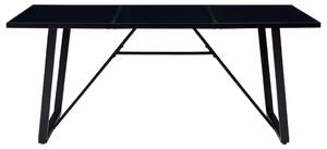 Jedálenský stôl, čierny 180x90x75 cm, tvrdené sklo