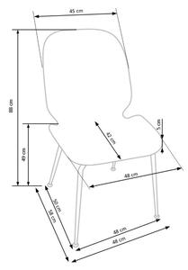 Jedálenská stolička SCK-381 sivá/zlatá