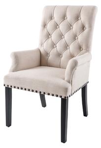 Dizajnová stolička s podrúčkami Queen II béžová
