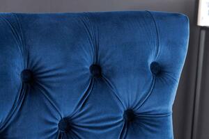 Dizajnová barová stolička Queen Levia hlava kráľovská modrá