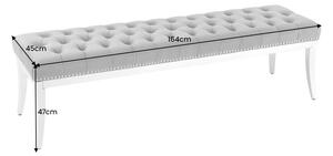 Dizajnová lavica Queen 164 cm sivý zamat