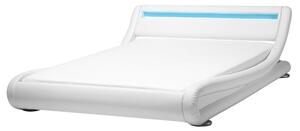 Manželská posteľ 160 cm AVENUE (s roštom a LED osvetlením) (biela). Vlastná spoľahlivá doprava až k Vám domov. 1007120
