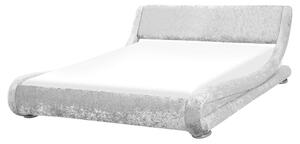 Manželská posteľ 160 cm AVENUE (s roštom) (strieborná zamatová). Vlastná spoľahlivá doprava až k Vám domov. 1007144