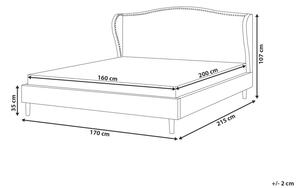 Manželská posteľ 160 cm COLLETTE (s roštom) (sivá). Vlastná spoľahlivá doprava až k Vám domov. 1007213